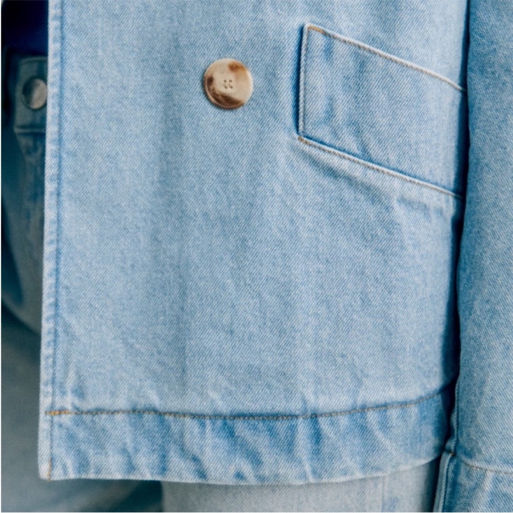 SÉZANE Kalvin Denim Coat in Bleach sz 40 / US 8  SOLD OUT IN STORE - Picture 5 of 14